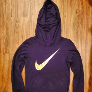 Nike Purple Cowl Neck Sweater with Iconic Design